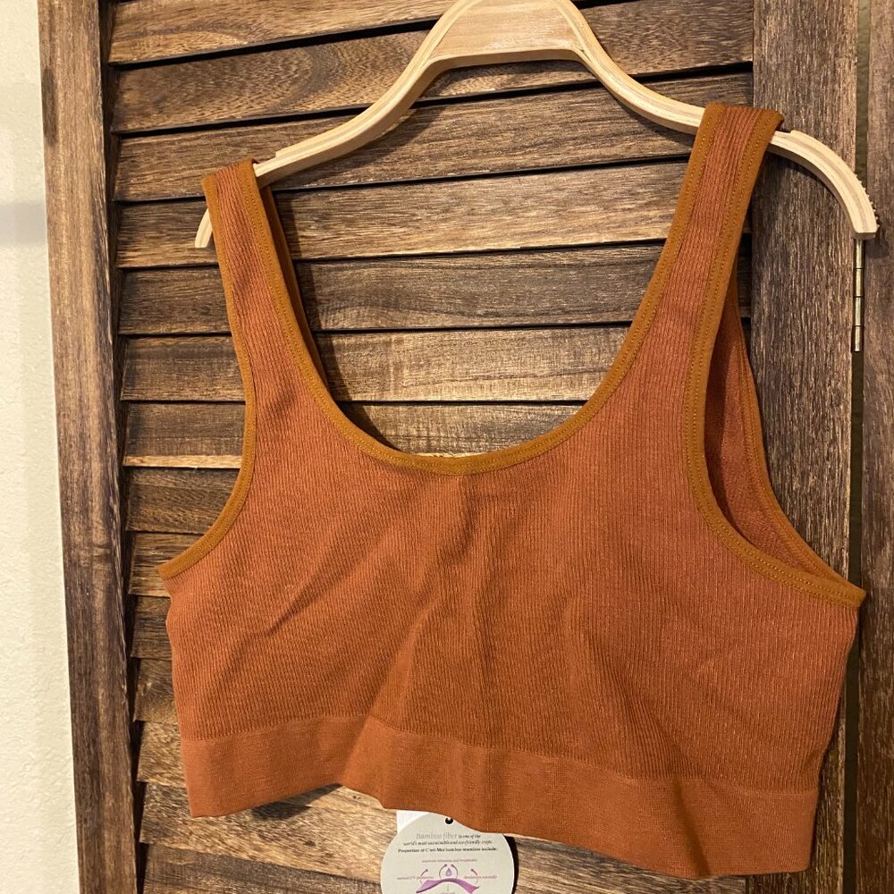 C'est Moi Ribbed Reversable Bamboo Bralette "Ginger"